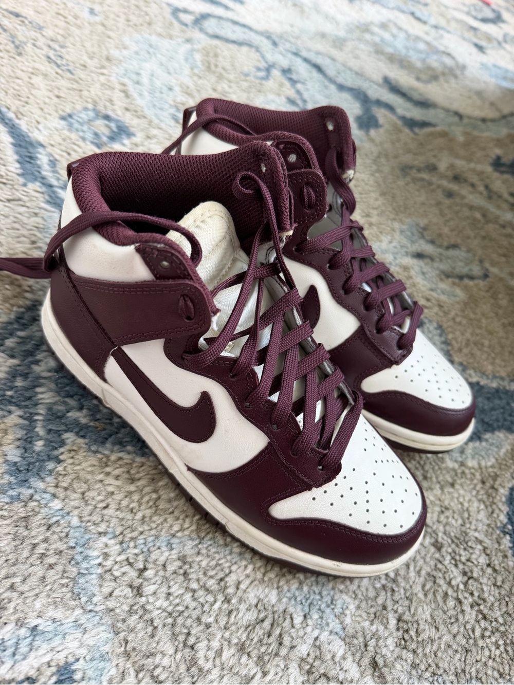 Nike dunk high burgundy crush sneakers